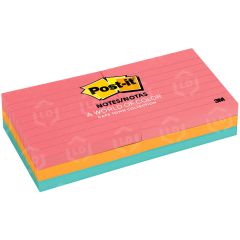 Post-it Neon Fusion Collection Lined Notes - 6 per pack