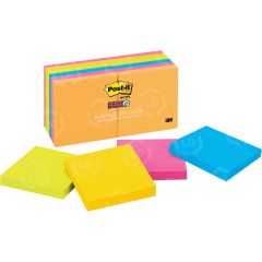 Post-it Super Sticky 3x3 Jewel Pop Coll. Pads - 12 per pack - 3" x 3" - Assorted