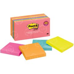 Post-it Notes in Neon Colors - 14 per pack - 3" x 3" - Assorted