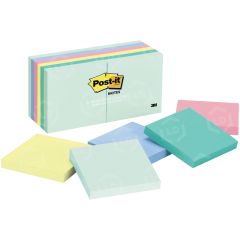Post-it Notes in Pastel Colors - 12 per pack - 3" x 3" - Assorted