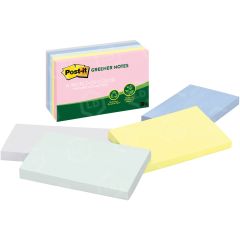 Post-it Sunwashed Pier Recycled Notes - 5 per pack - 3" x 5" - Assorted