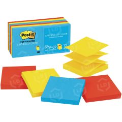 Post-it Pop-up Notes in Ultra Colors - 12 per pack - 3" x 3" - Assorted