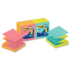 Post-it Pop-up Notes in Alternating Neon Colors - 12 per pack - 3" x 3" - Assorted