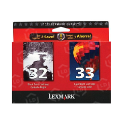 Lexmark OEM #32/33 Black and Color Ink, Twin Pack