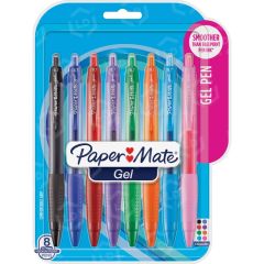 Paper Mate Retractable Gel Pen, Assorted - 8 Pack