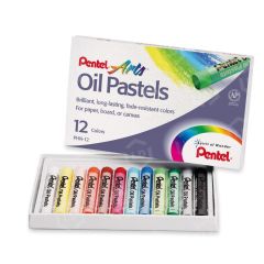 Pentel Round Stick Oil Pastels Crayon - 12 per set