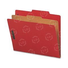 Nature Saver Colored Classification Folder - 8.50" x 11" - 1 Dividers - 25 pt. - Bright Red