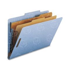 Nature Saver Classification Folder - 10 per box Legal - 8.50" x 14" - 2 Dividers - 25 pt. - Blue