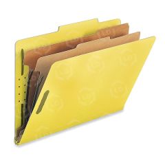 Nature Saver Classification Folder - 10 per box Legal - 8.50" x 14" - 2 Dividers - 25 pt. - Yellow