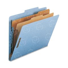 Nature Saver Classification Folder - 8.50" x 11" - 2 Dividers - 25 pt. - Blue
