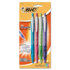 BIC Atlantis Retractable Ballpoint Pen, Assorted - 4 Pack