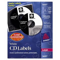 Avery Round CD/DVD and Jewel Case Spine Label (Laser) - 250 per pack