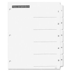 Avery Black-and White Table of Content Tab Dividers - 5 per set
