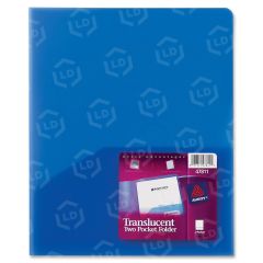 Avery Translucent Two-Pocket Folder 47811, Blue