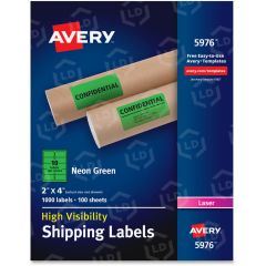 Avery 4" x 2" Rectangle High-Visibility Shipping Labels (Laser) - 1000 per box