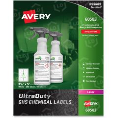 Avery 3.50" x 5" Rectangle UltraDuty GHS Chemical Laser Labels (Laser) - 200 per box