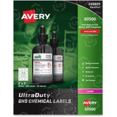 Avery 2" x 2" Square UltraDuty GHS Chemical Labels (Laser) - 600 per box