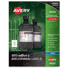 Avery 2" x 4" Square GHS Chemical Container Labels (Inkjet) - 500 per box
