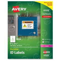 Avery 5" x 3.50" Rectangle Durable ID Labels (Laser) - 200 per box