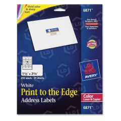 Avery 1.25" x 2.37" Rectangle Color Printing Label (Laser) - 450 per pack