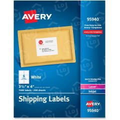 Avery 3.33" x 4" Rectangle Shipping Labels - 1500 per box
