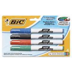 BIC Great Erase Dry Erase Marker, Assorted - 4 Pack