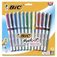 BIC Mark-It Ultra Fine Point Color Coll. Markers, Assorted - 12 Pack