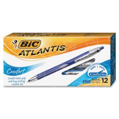 BIC Atlantis Comfort Ball Pen, Blue - 12 Pack