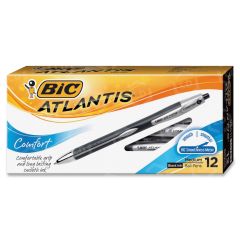 BIC Atlantis Comfort Ball Pen, Black - 12 Pack