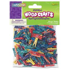 WoodCrafts Bright Mini Clothespins