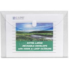 C-Line Products Biodegradable Reusable Poly Envelope, Side Load, Clear, 5 per pack