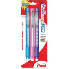 Pentel Clic Retractable Erasers - 3 per pack