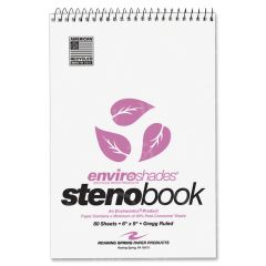 Roaring Spring Enviroshades Gregg Ruled Steno Book - 4 per pack - Pink Paper
