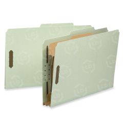 Smead 18722 Gray/Green 100% Recycled Pressboard Colored Classification Folders - 10 per box