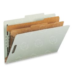 Smead 19022 Gray/Green 100% Recycled Pressboard Colored Classification Folders - 10 per box