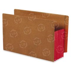 Smead 73696 Red Extra Wide End Tab File Pockets with Reinforced Tab and Colored Gusset - 10 per box