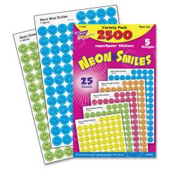 Trend SuperSpots Neon Smiles Stickers Variety Pack - 1 per pack