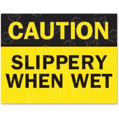 Tarifold Safety Sign Inserts-"Caution ... Wet" - 6 per pack