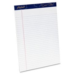 TOPS Gold Fibre Ruled Perforated Writing Pads - 50 Sheets - 8.50" x 11.75" - 4 / Pack