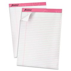 TOPS Breast Cancer Awareness Writing Pads - 6 Pack - 50 Sheets - 20 lb - Letter - 8.50" x 11"