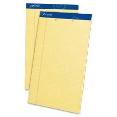 Ampad Perforated Ruled Pads - 50 Sheets - 8.5" x 14" - Canary Yellow