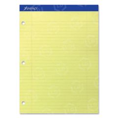 Ampad Perforated 3HP Ruled Double Sheet Pads - 100 sheets per pad - Letter - 8.50" x 11" - Canary Yellow