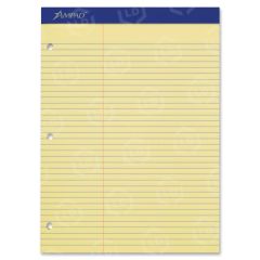 Ampad Perforated 3HP Ruled Double Sheet Pads - 100 sheets per pad - Letter - 8.50" x 11" - Canary