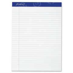 Ampad Perforated Ruled Pads - 50 Sheets - 8.5" x 11" - White