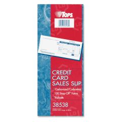TOPS Credit Card Sales Slip, 3-Part Carbonless, 100 ST/PK - 100 per pack