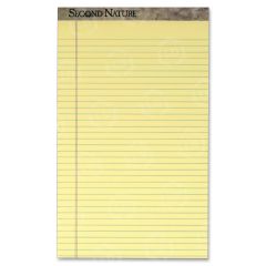 TOPS Second Nature Legal Pad - 50 Sheets - 16 lb - 8.50" x 14"- Canary Paper