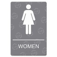 U.S. Stamp & Sign ADA Women Restroom Sign w Symbol