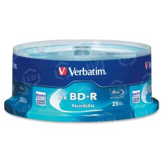 Verbatim BD-R 25GB 6X with Branded Surface - 25pk Spindle Box - 25 per pack