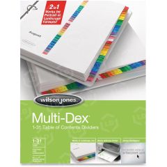 Acco Multidex Color 1-31 Tab Index Divider - 1 per set