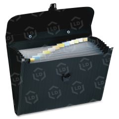 Wilson Jones Briefcase-Style Poly Expanding File Black